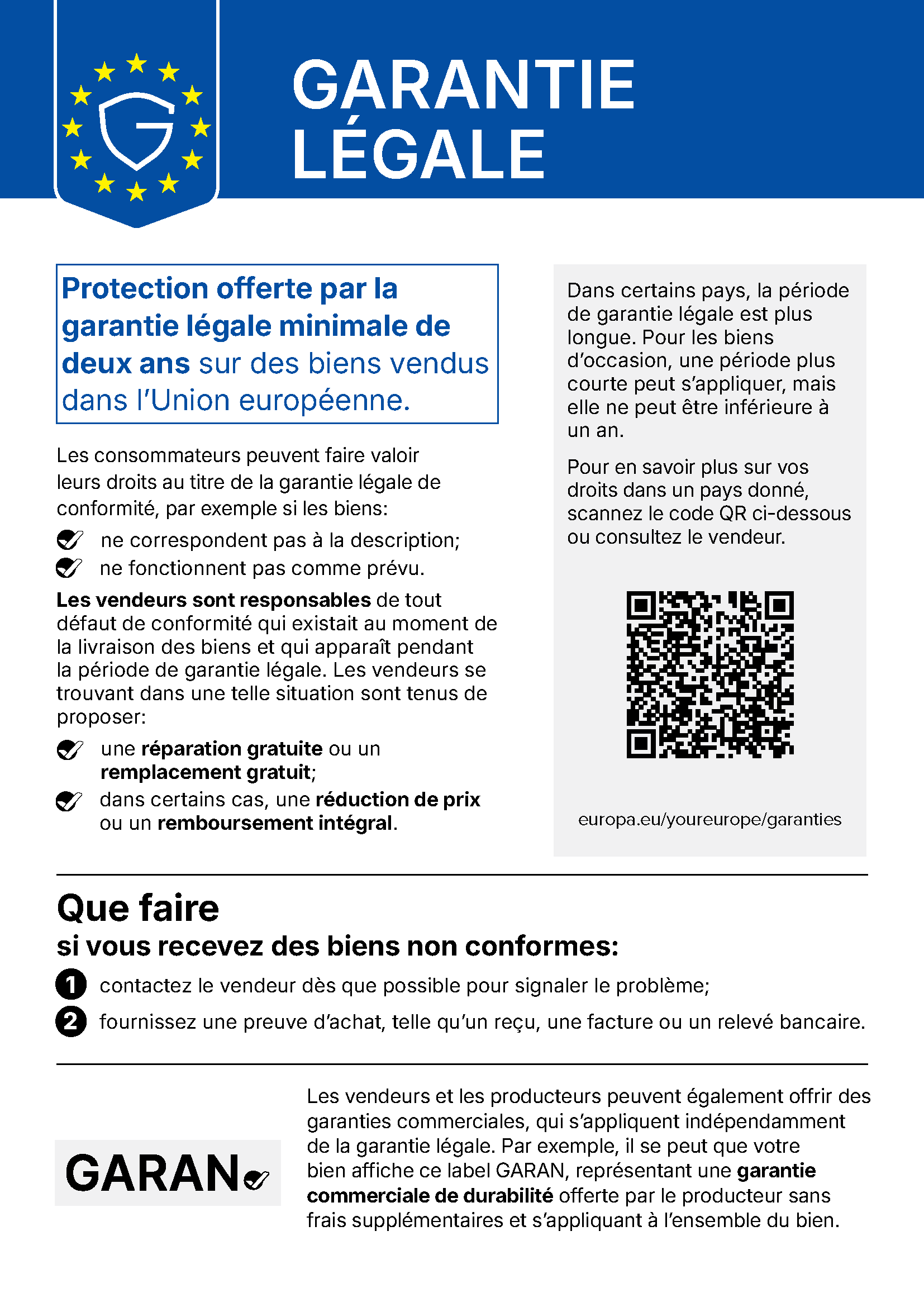 Garantie légale de conformité