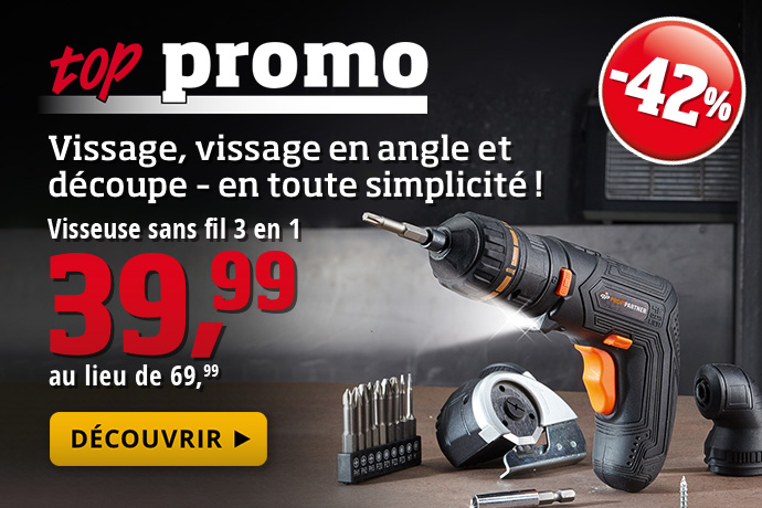 top promo - visseuse sans fil 3 en 1
