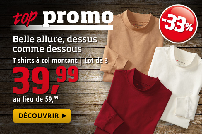 top promo - T-shirts à col montant
