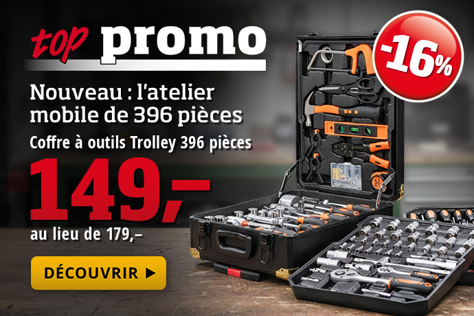 top promo - Coffre à outils Trolley 396 pièces