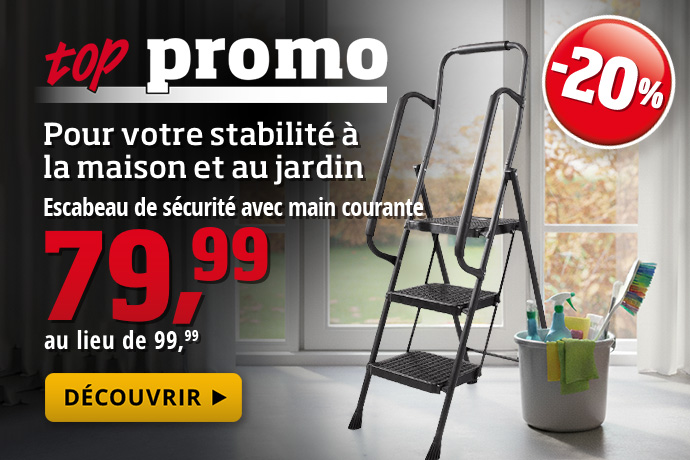 Top promo - Escabeau de sécurité avec main courante