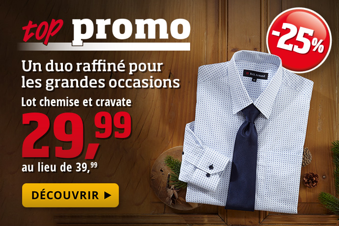 Top promo - Lot chemise et cravate