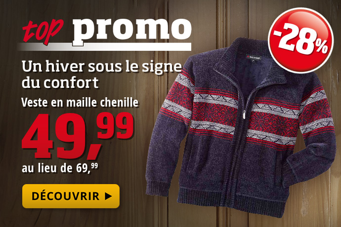 Top promo - Veste en maille chenille