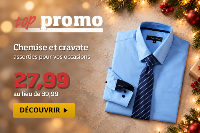 Top promo - Chemise et cravate assortie