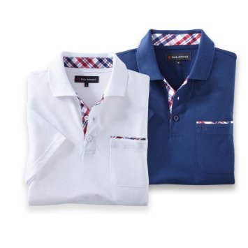 Polos à empiècements contrastés Lot de 2 