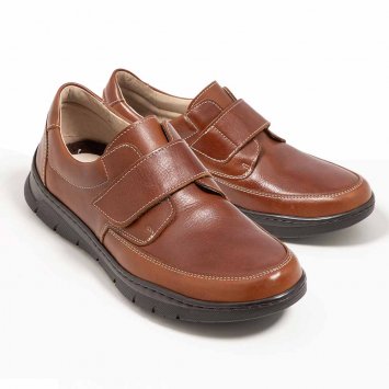 Chaussures en cuir à velcro