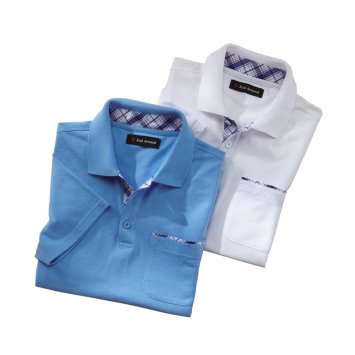 Polo à parement contrastant, par lot de 2