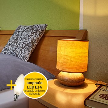 Lampe tactile aspect bois