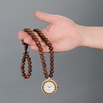 Montre de poche chinoise en bois