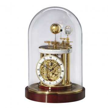 Pendule astrolabe laiton/acajou