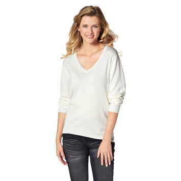 Pull femme pierres fantaisie