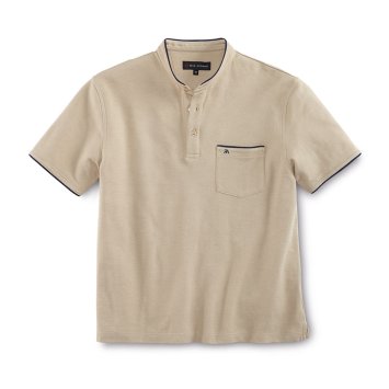 Polo maille piquée à col montant