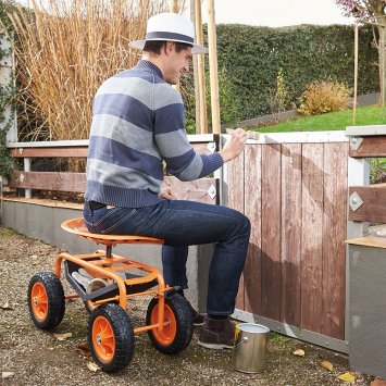 Siège de travail roulant avec frein