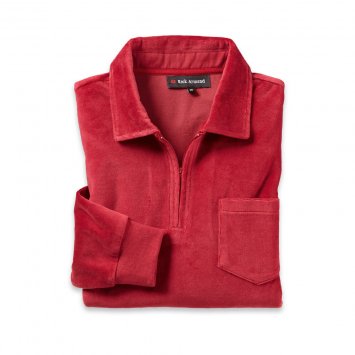 Pull zippé en velours ras