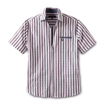 Chemise zippée en seersucker