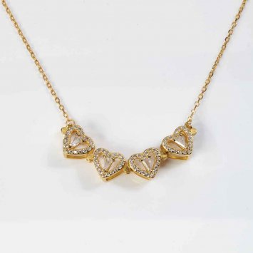 Collier trèfle et cœurs