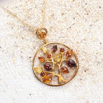 Collier d'ambre « arbre de vie »