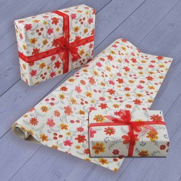 Papier cadeau à motifs floraux