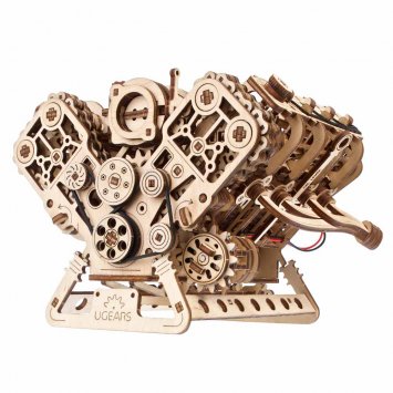 Maquette en bois moteur V8