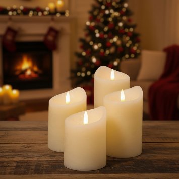 Bougies LED en cire véritable