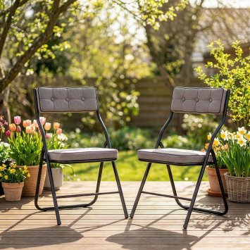 Chaise pliante confortable, lot de 2