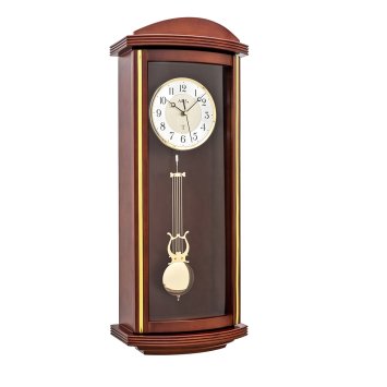 Horloge à pendule radio-pilotée en bois