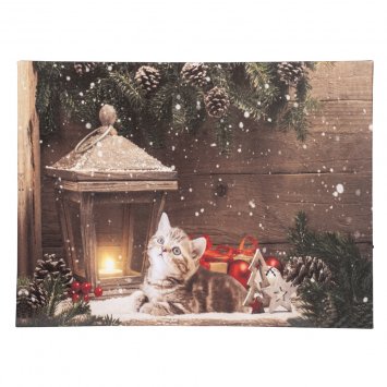 Tableau à LED « Chat Lisa »