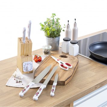 Bloc de couteaux "Roses"