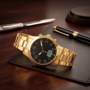 Montre-bracelet radio en or