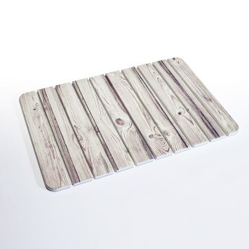 Tapis de bain en kieselgur aspect bois