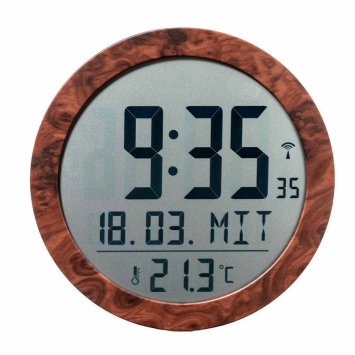 Horloge radio-pilotée aspect bois