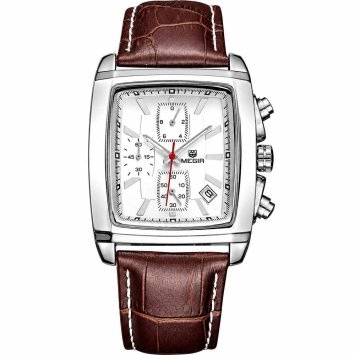 Montre rétro pour homme avec bracelet en cuir