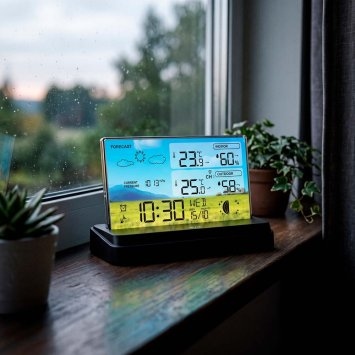 Station météo sans fil sans cadre avec écran couleur