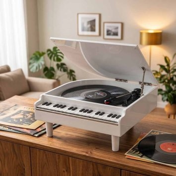 Platine vinyle façon piano