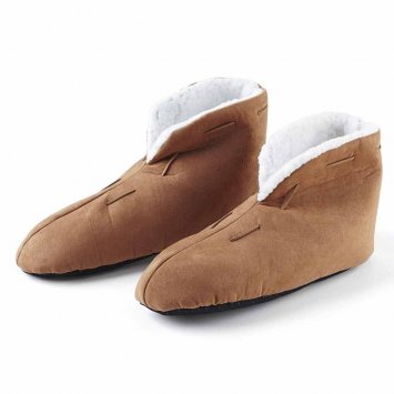Chaussons cuir et fourrure