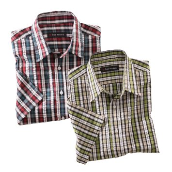 Chemise à carreaux en Seersucker