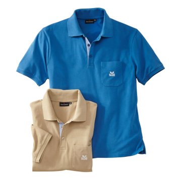 Lot de 2 polos microfibre