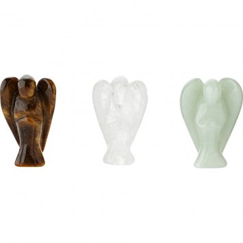 Anges en pierres fines, lot de 3