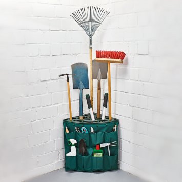 Râtelier d'angle pour outils de jardin