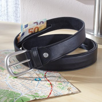 Ceinture en cuir avec compartiment secret
