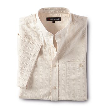Chemise seersucker à col droit