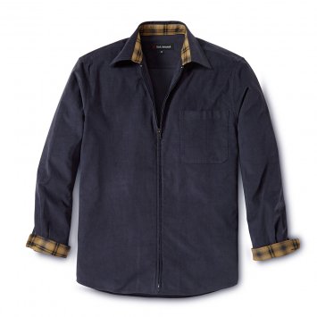 Chemise en velours côtelé avec zip continu