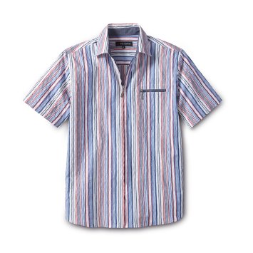 Chemise zippée en seersucker