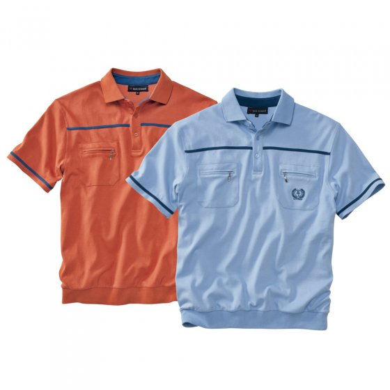 Polo confort Bleu clair +briq. 3XL | Brique#Bleuclair