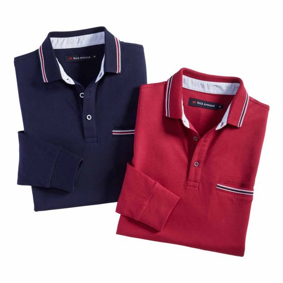 Polo actuel 3XL (128/132) | Rouge foncé#Marine