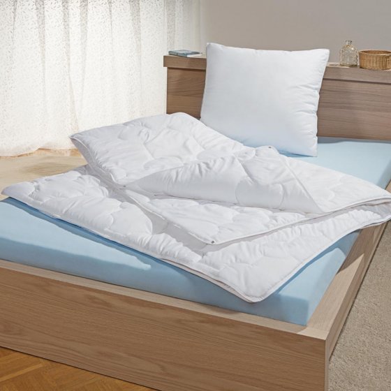 Lot de 2 : Oreiller en fibre soufflée aspect duvet 