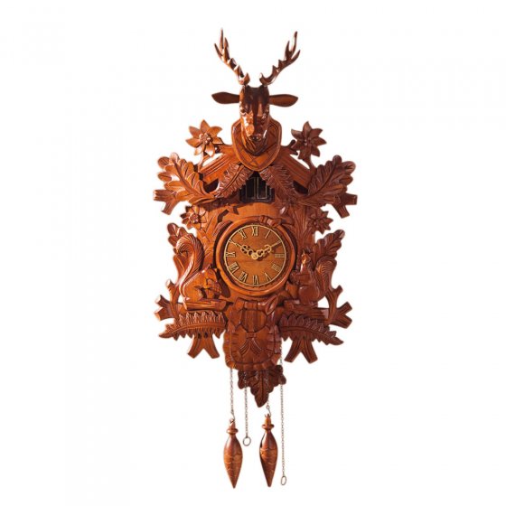 Horloge coucou radiopilotée en bois 