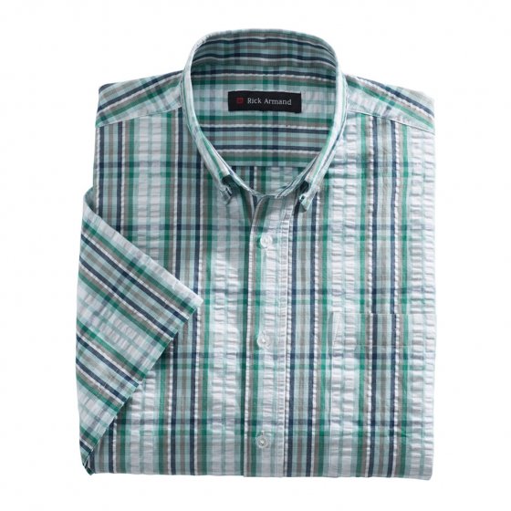 Chemise seersucker à carreaux