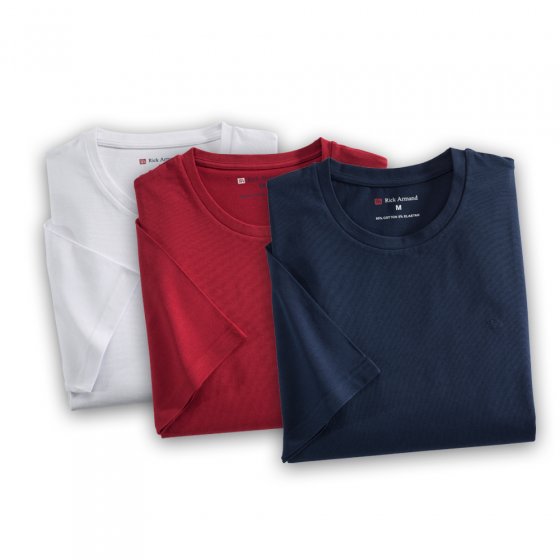 T-shirt stretch Lot de 3  XXL | Rouge#Blanc#Marine