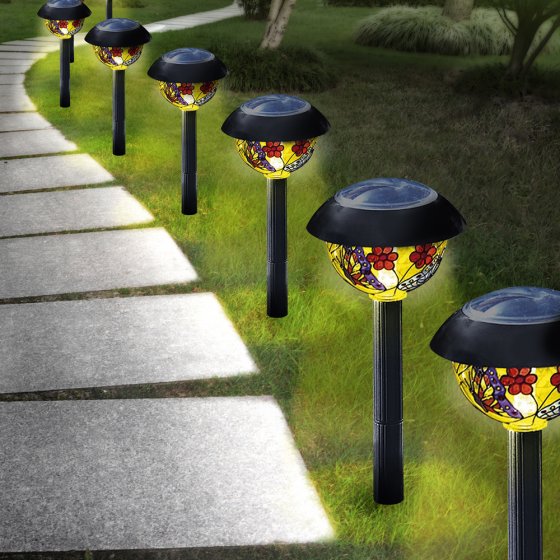 Lampes solaires de style Tiffany Lot de 8  